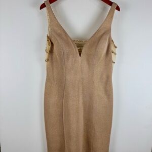 COLORS Dress Elegant Gold Sleeveless Cocktail Dress 14